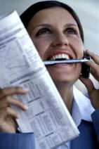 women with stock paper